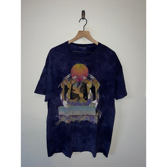 Vintage The Mountain Gina Grey Shirt Native American Art Artwork Ojo Caliente XL - Picture 1 of 14